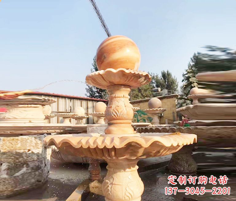 泸州湖北石雕风水球喷泉——精品水泵雕塑