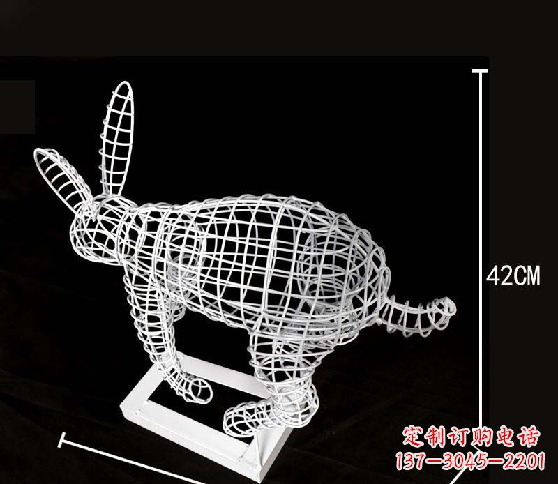 泸州全新上市!不锈钢镂空兔子雕塑