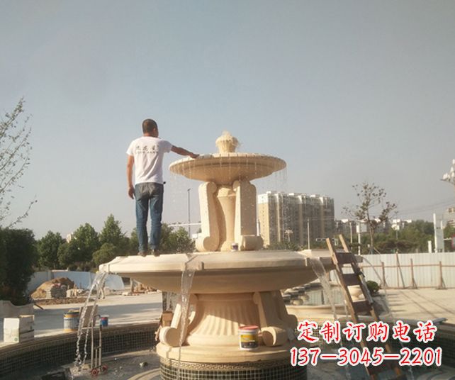 泸州户外多层喷泉石雕_1