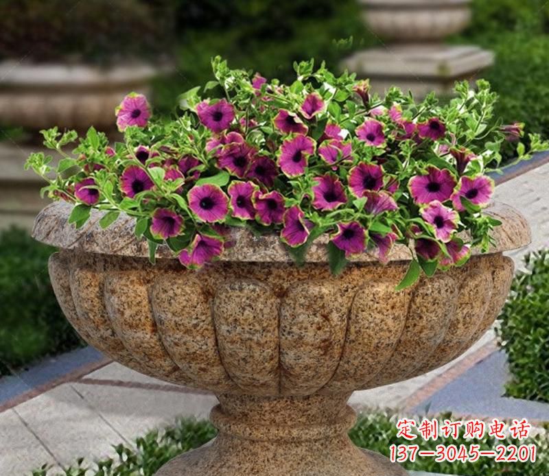 泸州花岗岩小区景观花盆雕塑,添彩美化景观