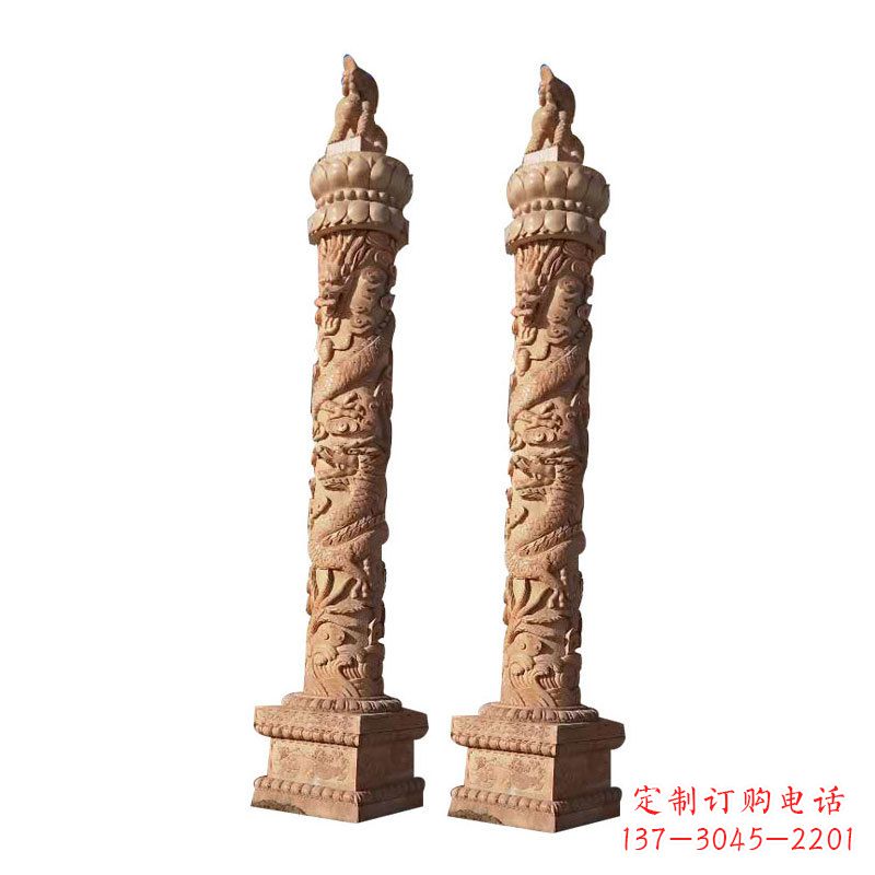 泸州华表盘龙柱石雕