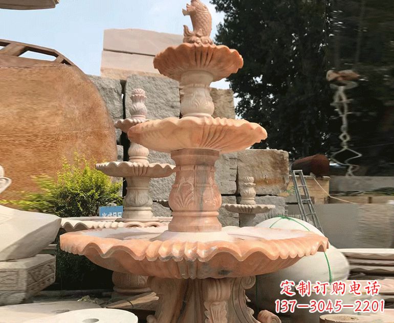 泸州精美的黄锈石喷泉雕塑黄锈石喷泉雕塑是一种…