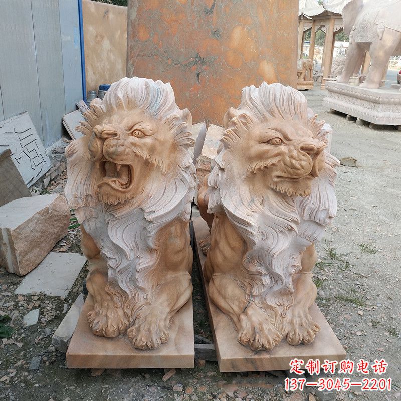 泸州风格多样的狮子雕塑