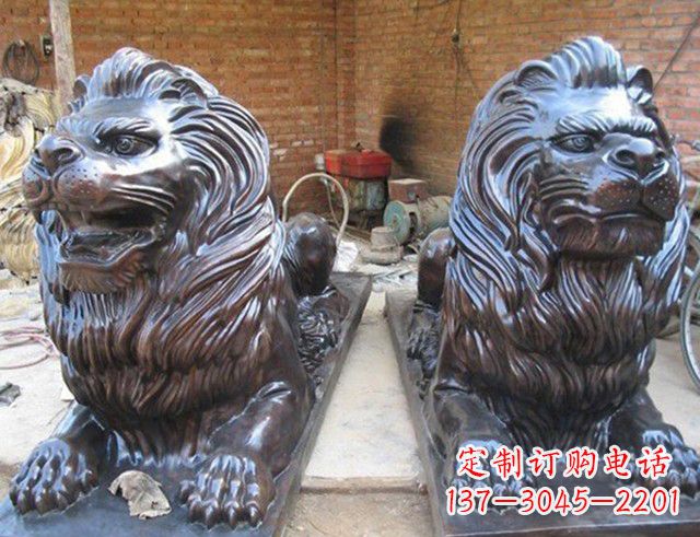 泸州汇丰狮子铜雕塑是由中领雕塑制作的一款狮子…