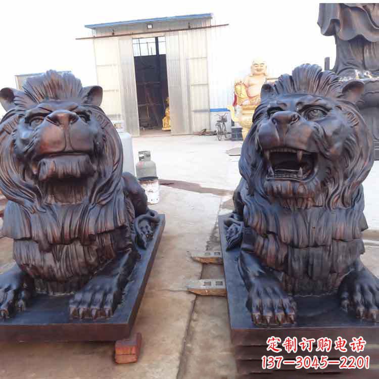 泸州汇丰银行狮子雕塑,精美雕塑展示您的财富