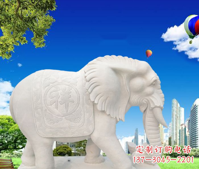 泸州唯美大象石雕,祥和吉祥如意