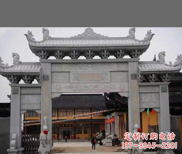泸州专业街边道路三门石牌坊雕塑制作