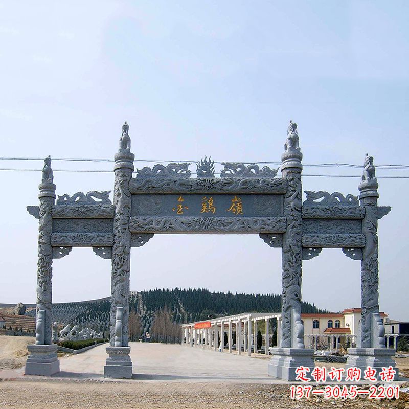 泸州金鸡岭景区石雕牌坊特色雕塑定制