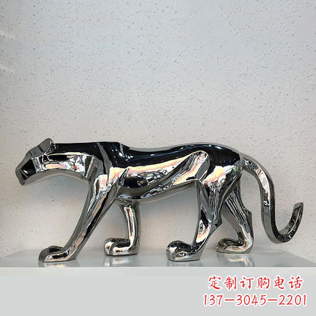 泸州杰出的不锈钢金钱豹雕塑