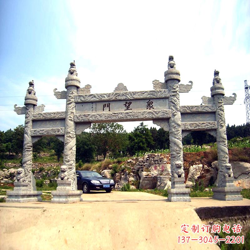 泸州景区大门华表牌坊石雕
