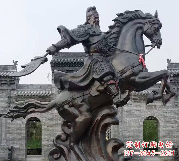 泸州高贵雄浑的大型铜铸关公雕塑