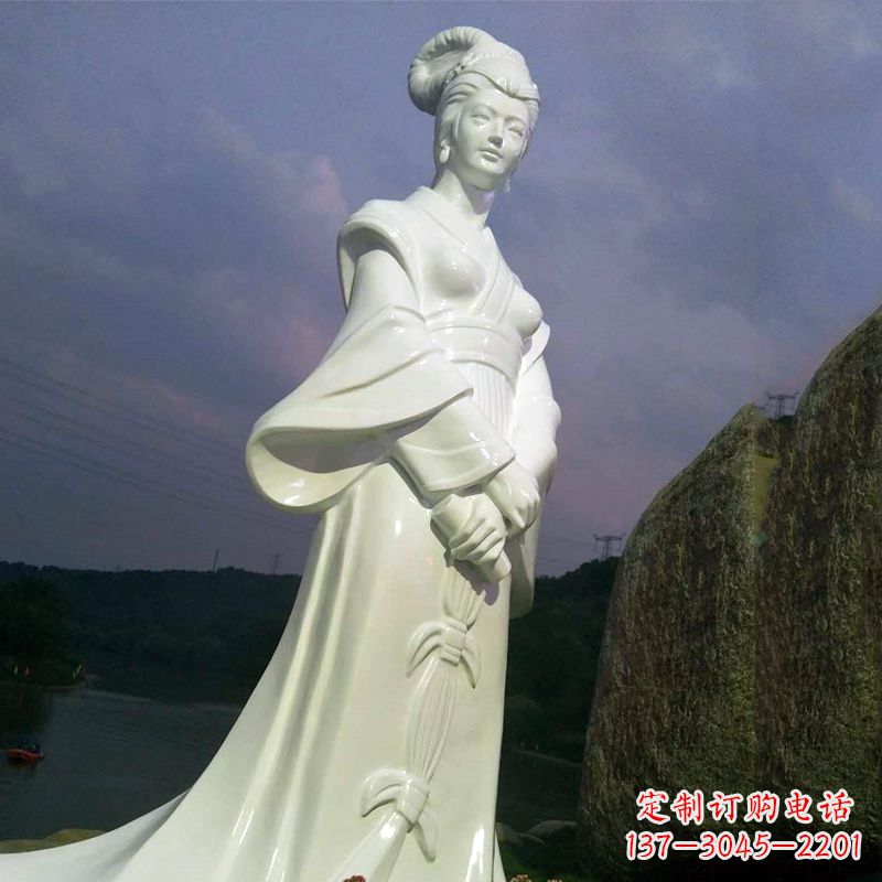 泸州景区历史名人古代著名美女西施汉白玉石雕像