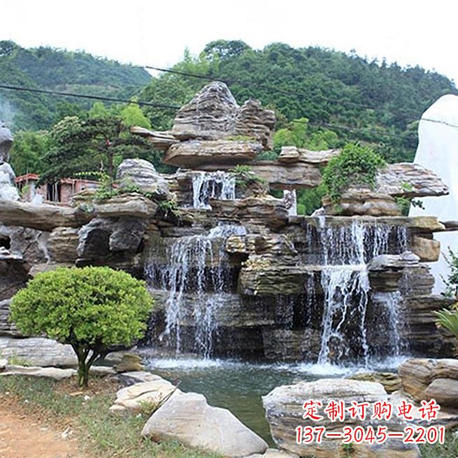 泸州领雕塑让您的景区更精彩——奇石流水假山雕塑