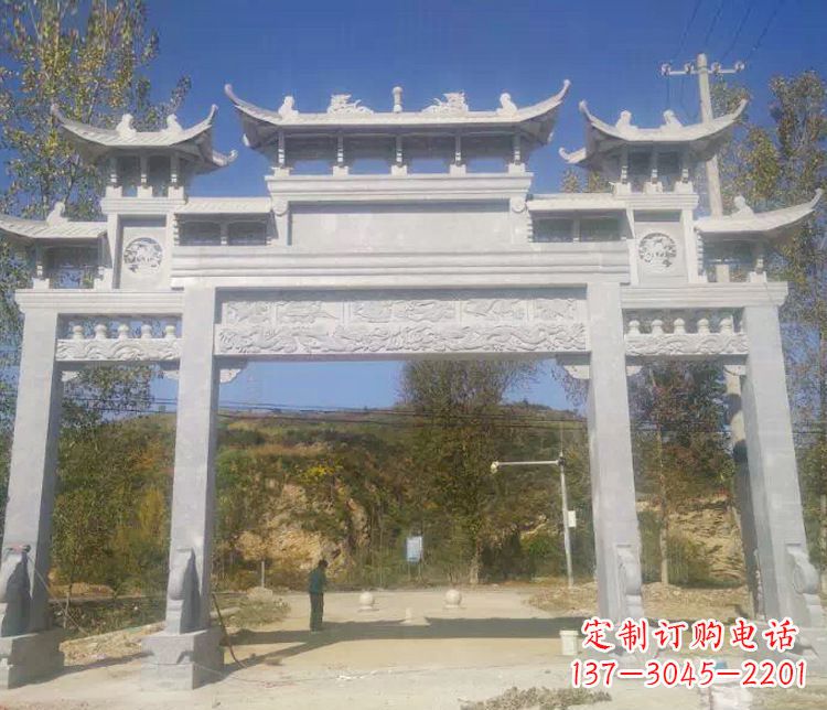 泸州中领雕塑:精雕制作仿古石牌坊石雕
