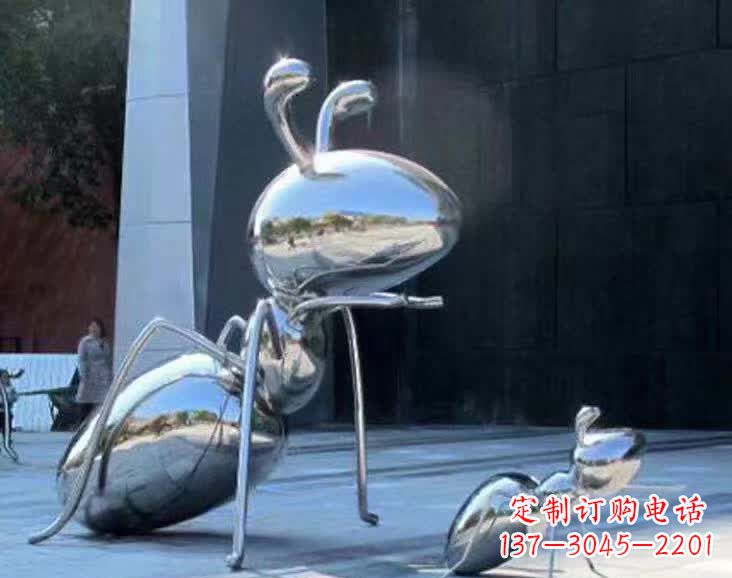 泸州不锈钢蚂蚁雕塑,抛光镜面,精致精美