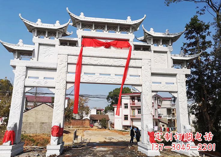 泸州九襄石雕牌坊:专业定制精美牌坊雕塑