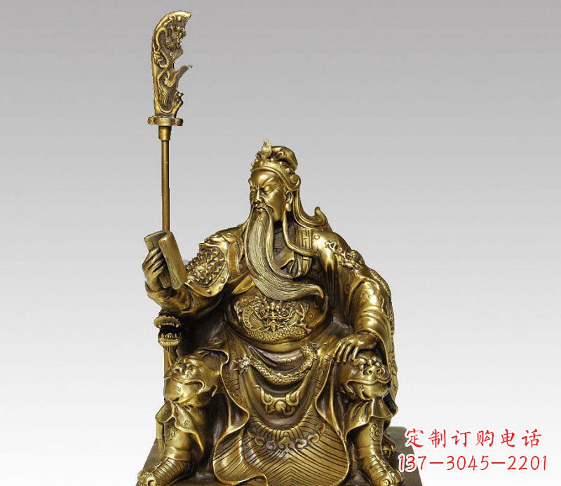 泸州中领雕塑：精美关公铜雕艺术品