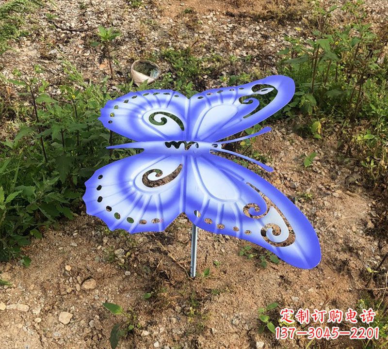 泸州蓝紫色不锈钢蝴蝶雕塑
