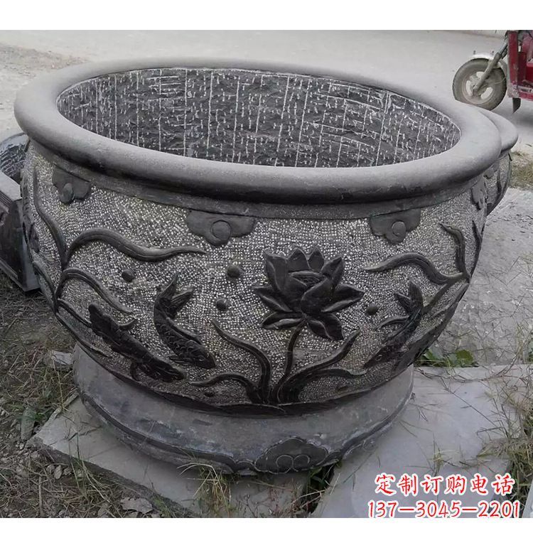 泸州传统宁波老青石水缸雕塑