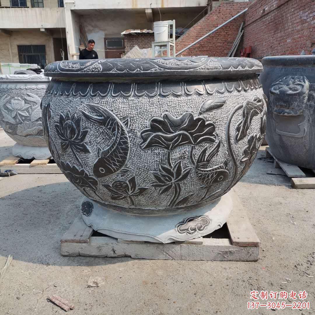 泸州老青石园林石雕水缸,享受自然之美
