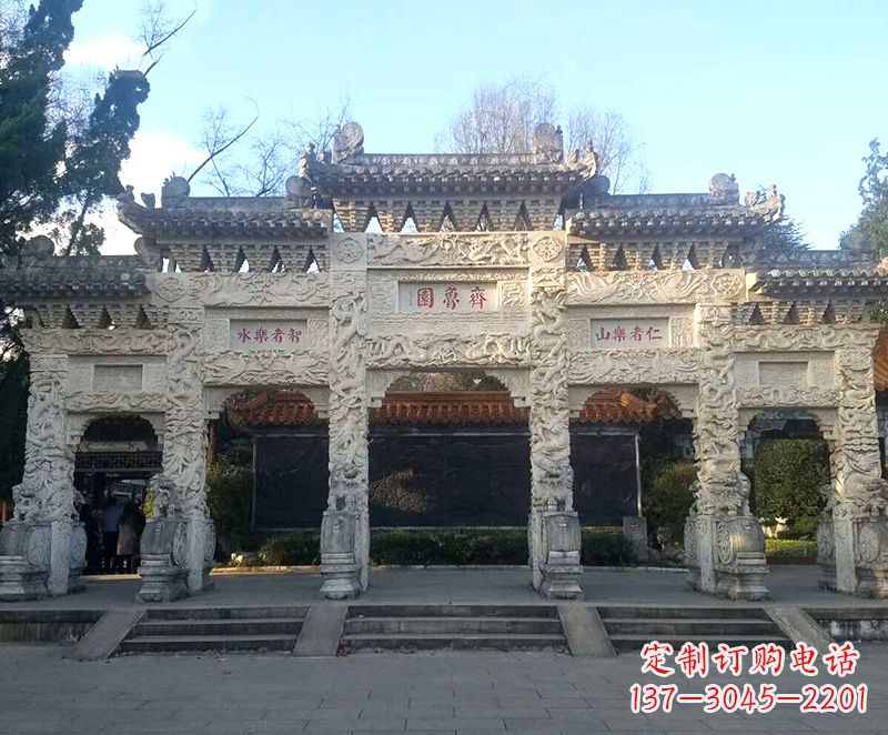 泸州传承石雕牌坊楼,领雕塑带来您极致定制