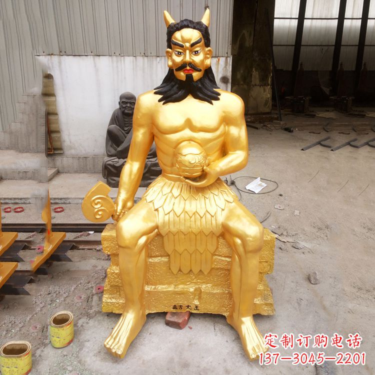 泸州神话雕塑——鎏金神农氏炎帝神像