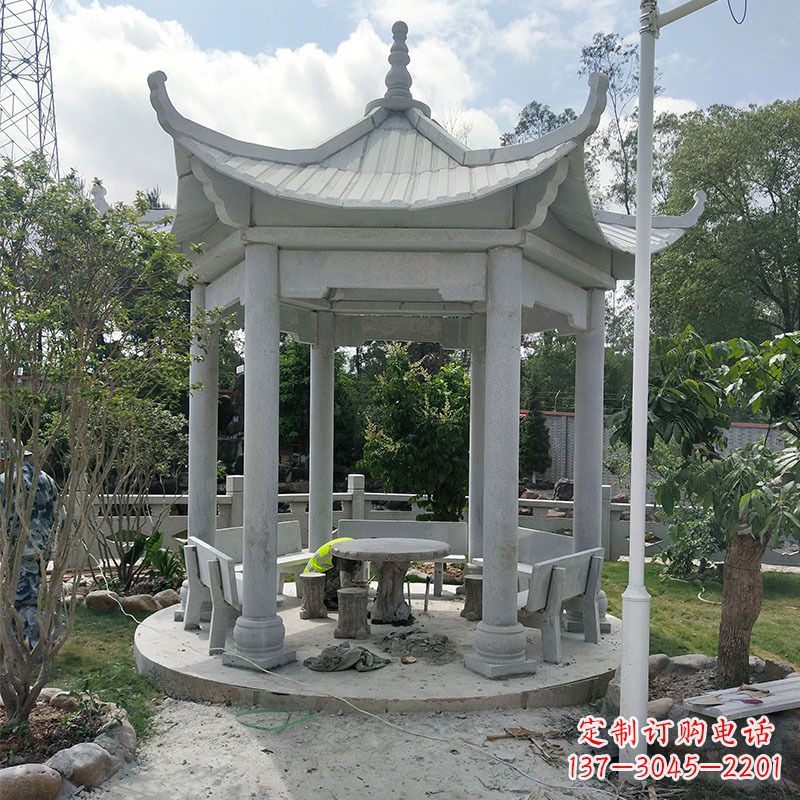 泸州六角大理石凉亭雕塑中领雕塑是一家专业的雕…