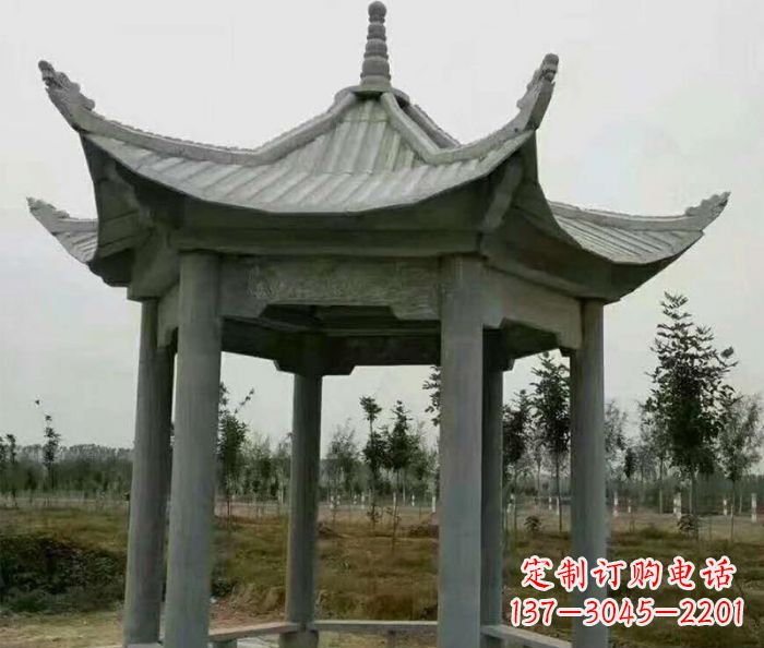 泸州精美六角石凉亭雕塑