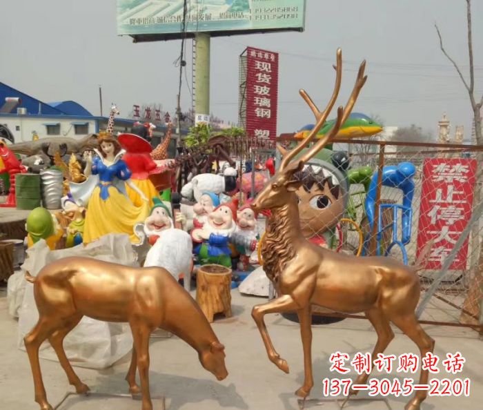 泸州优雅经典,中领雕塑鹿铜雕塑