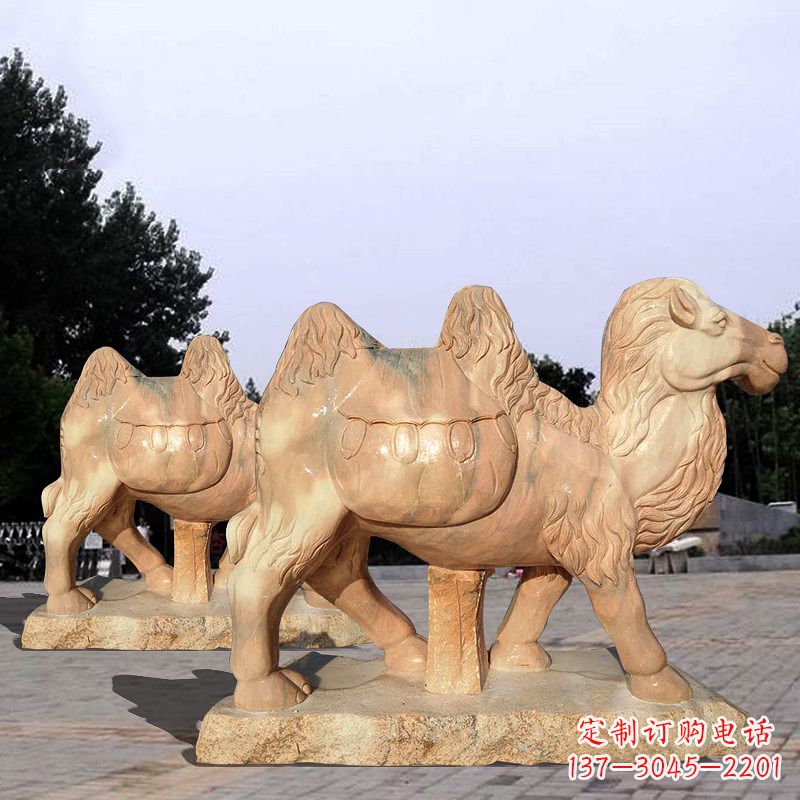 泸州骆驼雕塑晚霞红石雕动物