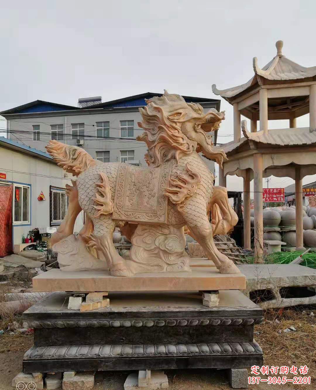 泸州麒麟石雕,中领雕塑独特定制