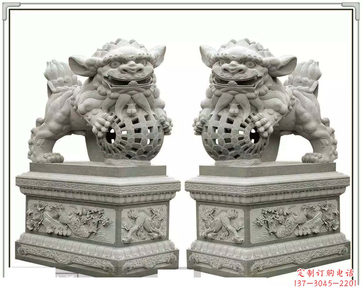 泸州精美网球狮石雕,匠心雕刻绝美网球图案