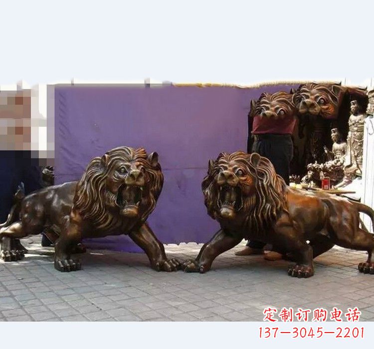 泸州中领雕塑精心打造的正宗西洋狮子铜雕,表面…