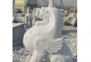 泸州汉白玉独角兽石雕，精美细腻，魅力无穷