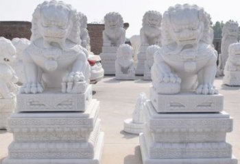 泸州汉白玉看门狮子雕塑