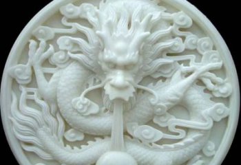 泸州汉白玉雕刻龙头摆件，悠然吟诗引领风尚