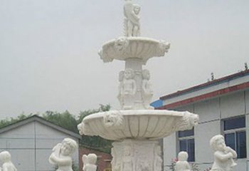 泸州汉白玉天使大型喷泉石雕