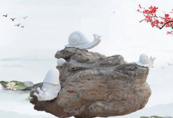 泸州高雅而令人惊叹的汉白玉蜗牛雕塑