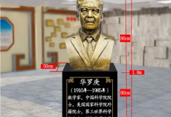 泸州精美的华罗庚玻璃钢仿铜雕塑