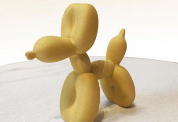 泸州黄色不锈钢雕塑狗，展现场面气势