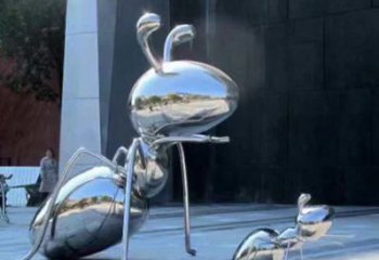 泸州不锈钢蚂蚁雕塑，抛光镜面，精致精美