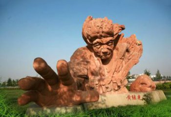 泸州中领雕塑-为抗战英雄黄继光献礼的石雕景观雕塑