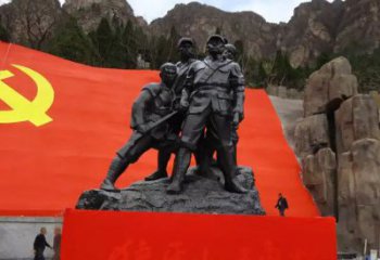 泸州狼牙山五壮士烈士铜雕，永载革命先烈光辉