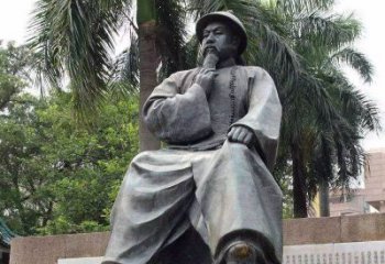 泸州精美静谧——林则徐坐姿铜雕塑
