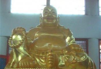 泸州传统工艺制作鎏金弥勒佛像
