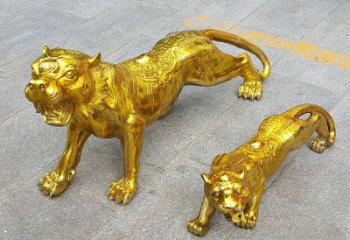 泸州鎏金老虎，铜雕工艺精美