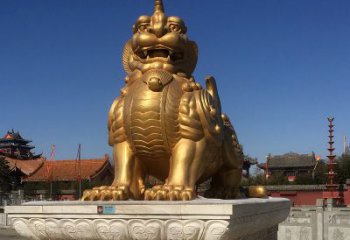 泸州鎏金獬豸铜雕，为您提供精美的景观雕塑