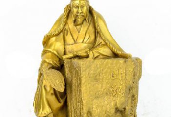 泸州精致细腻的诸葛亮鎏金雕塑