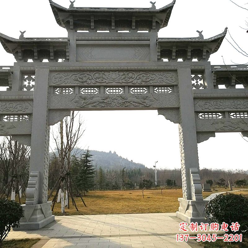泸州中领雕塑:精致石牌坊雕塑