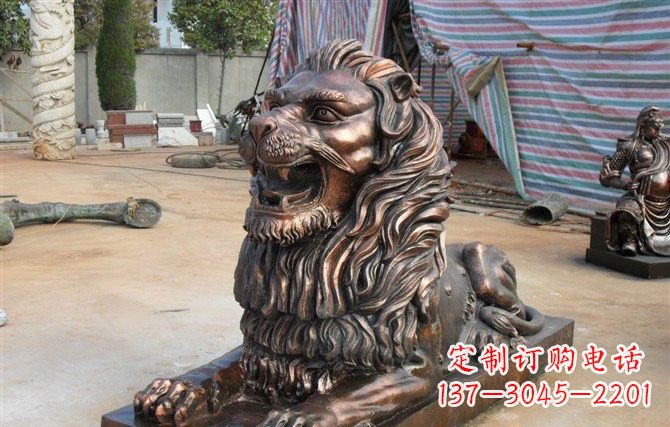泸州汇丰狮子铜雕,体现高贵气质